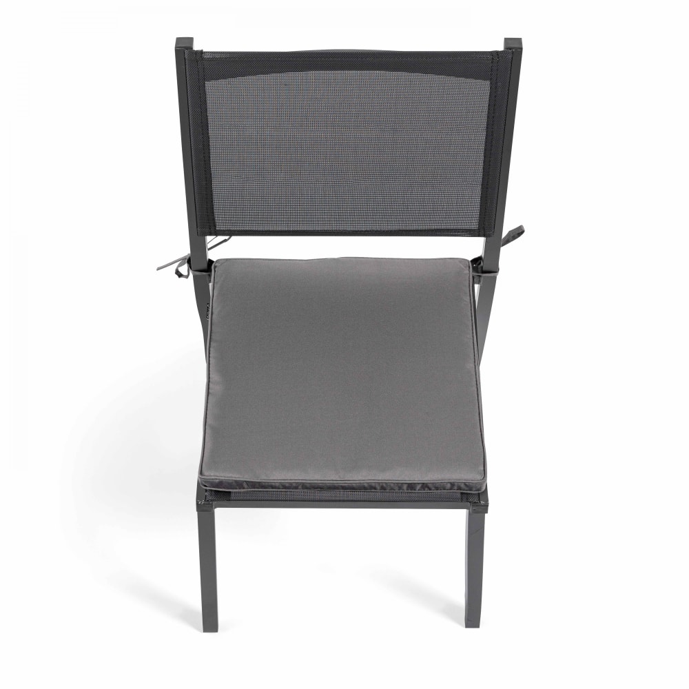 Lote de 4 cojines de silla de poliéster gris 40x40x3 cm - Maisons du Monde