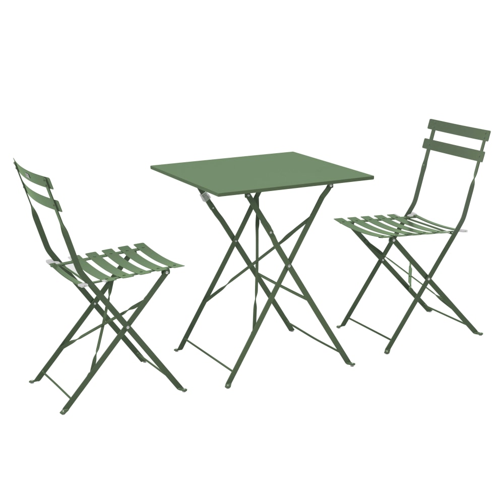 Table de jardin et 2 - acier chaises