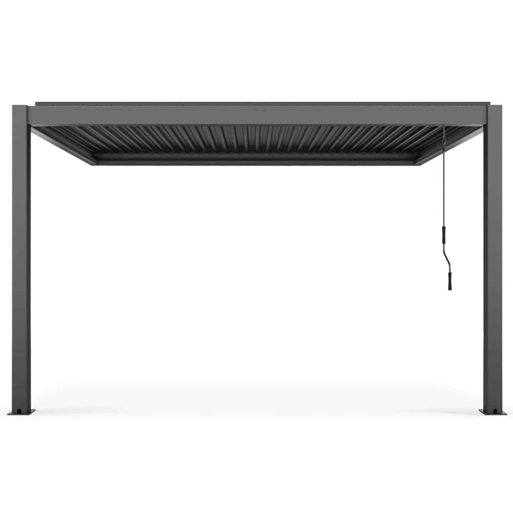 Pergola bioclimatique adossée aluminium 3 x 4 x 2.57 m - Maisons du Monde