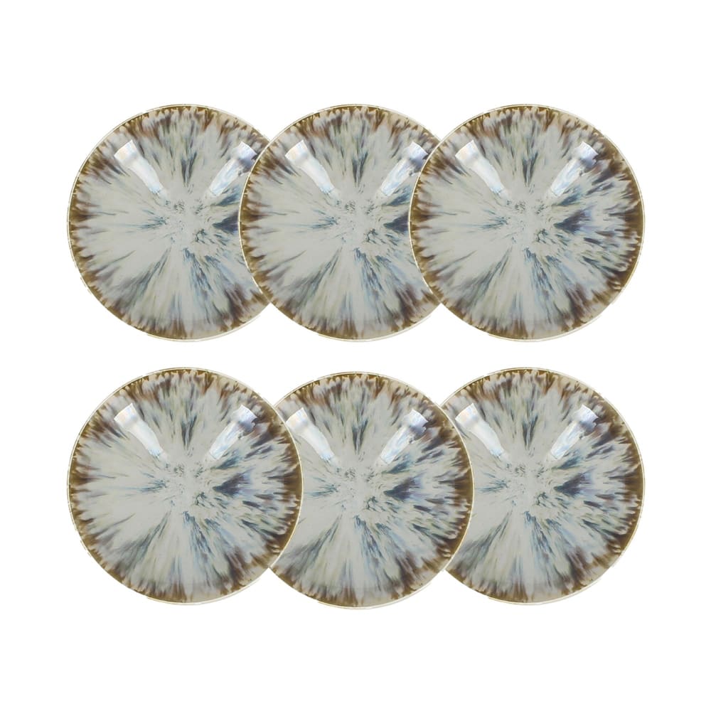 Lot de 6 assiettes creuses abstraites en porcelaine 21cm