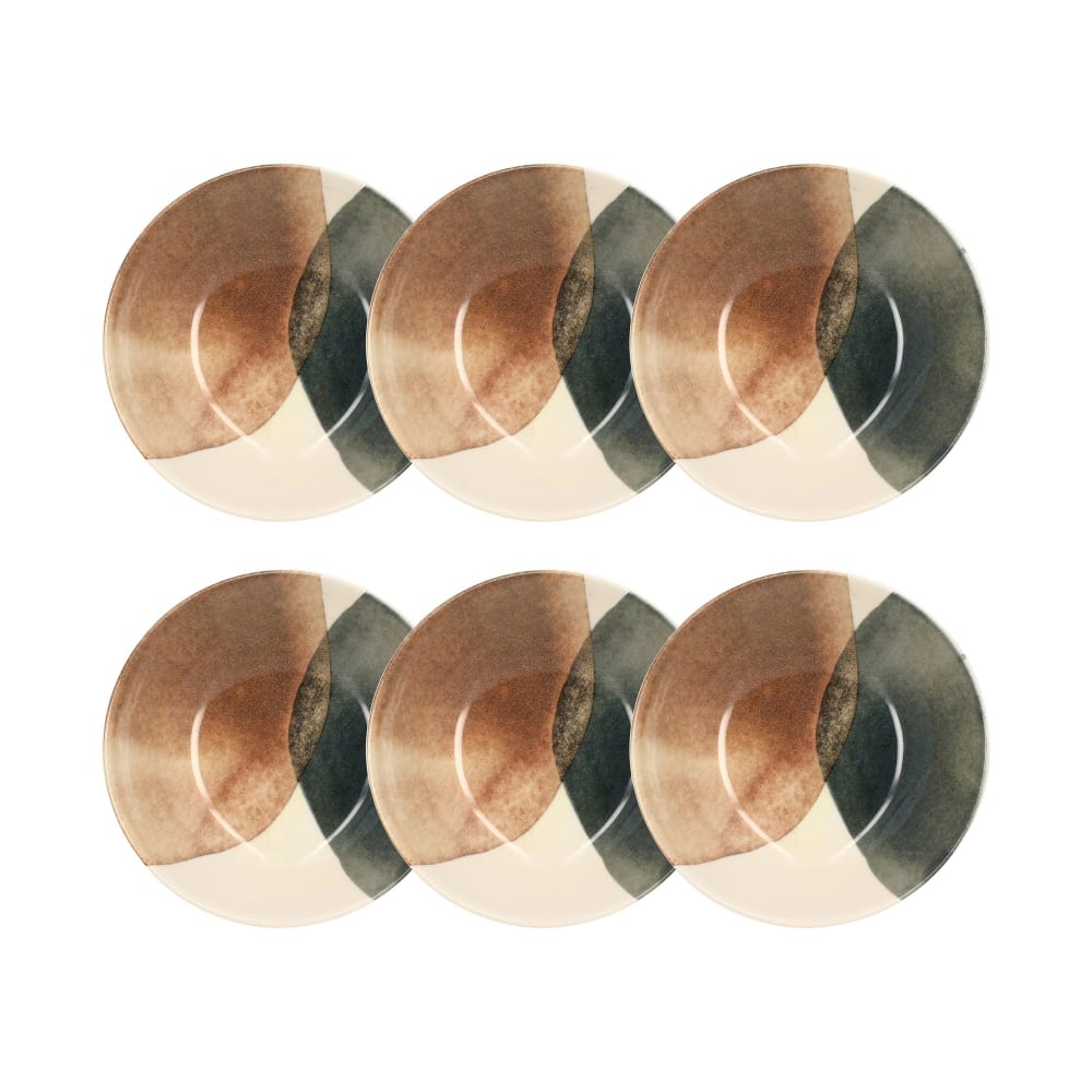 Lot de 6 assiettes creuses en grès 20cm