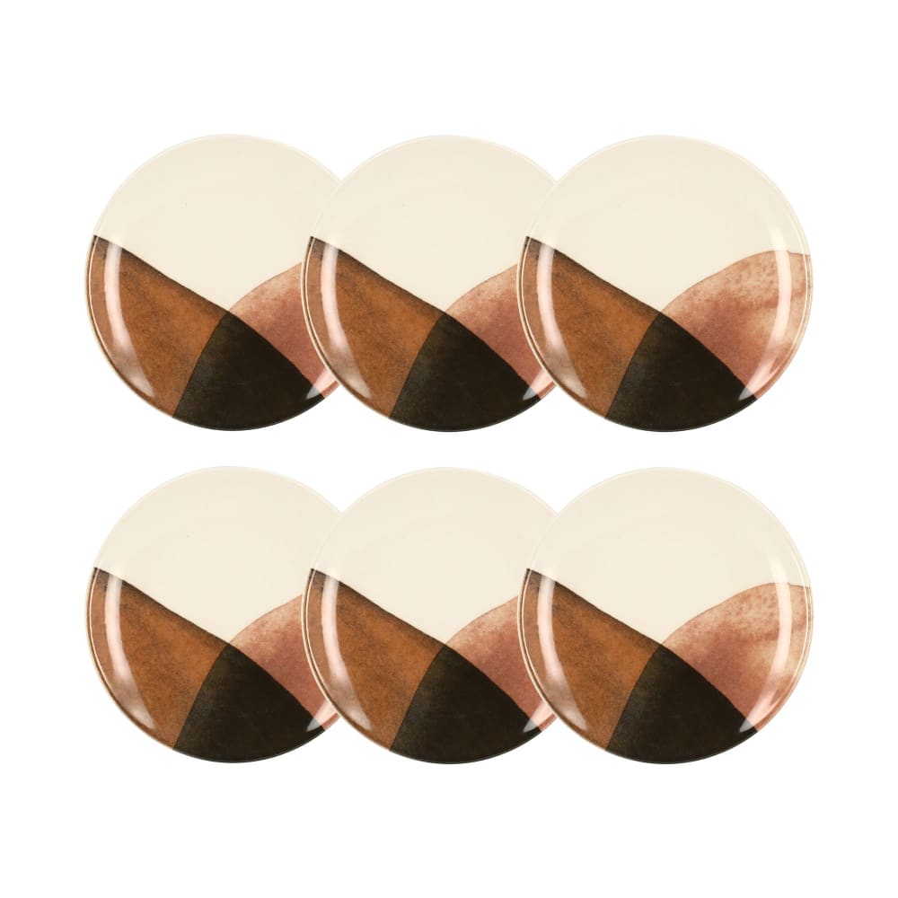 Lot de 6 assiettes à dessert en grès 19cm Lot de 6 assiettes à dessert en grès 19cm