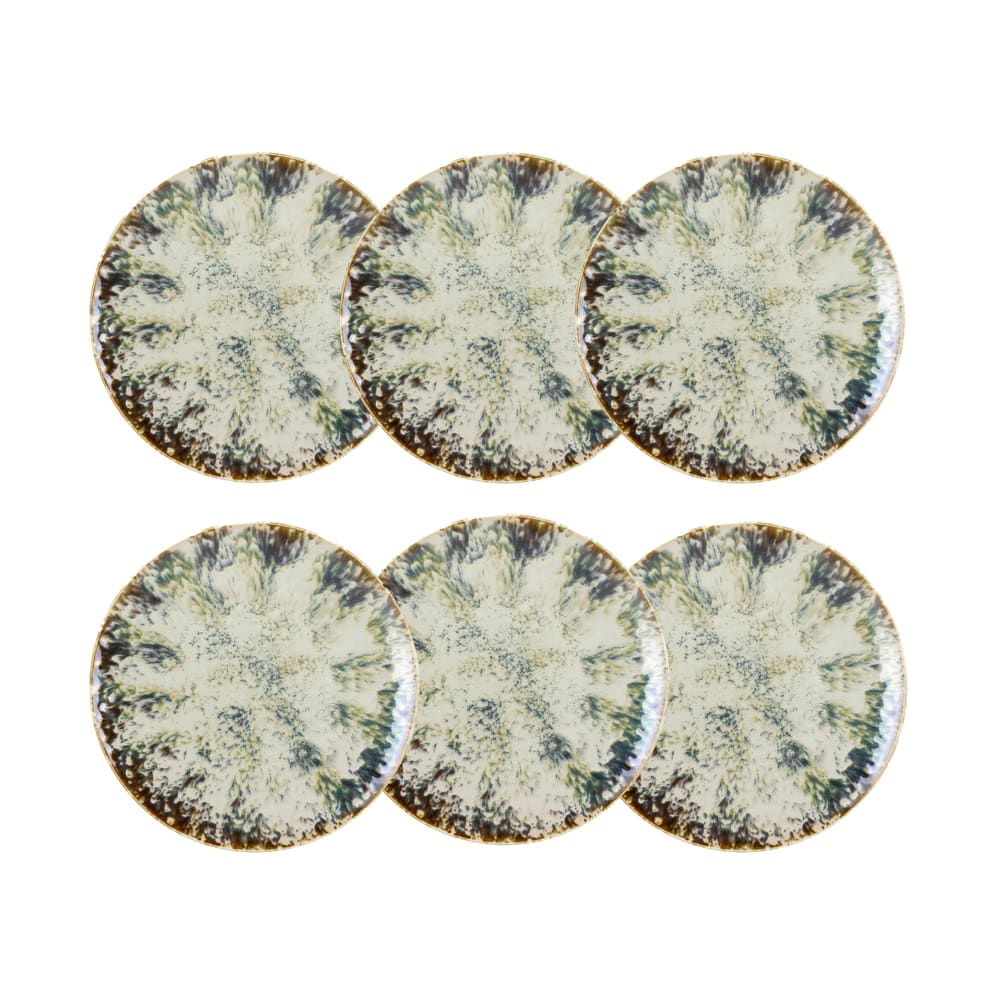 Lot de 6 assiettes plates abstraites en porcelaine 27cm