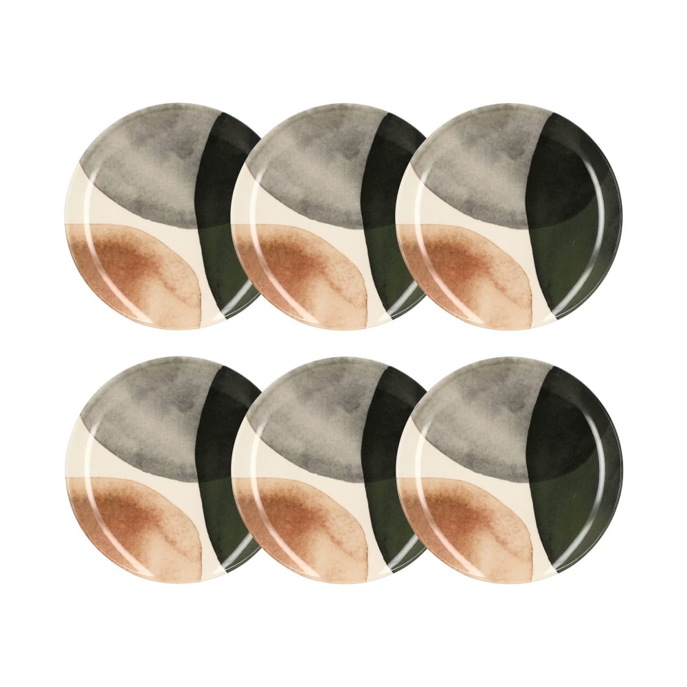 Lot de 6 assiettes plates en grès 26cm