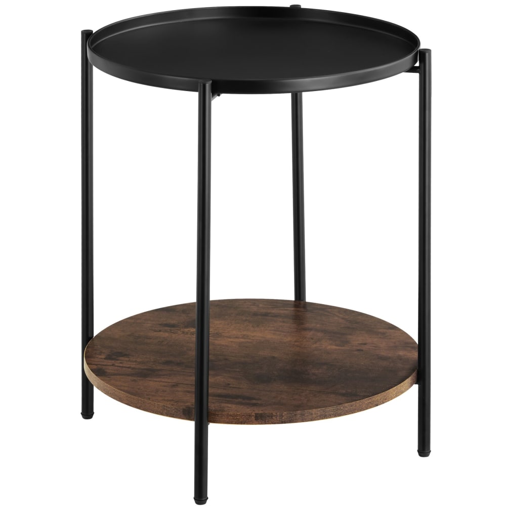 Table d'appoint 45,5 x 54,5 cm en panneau de fibres bois foncé Table d'appoint 45,5 x 54,5 cm en panneau de fibres bois foncé