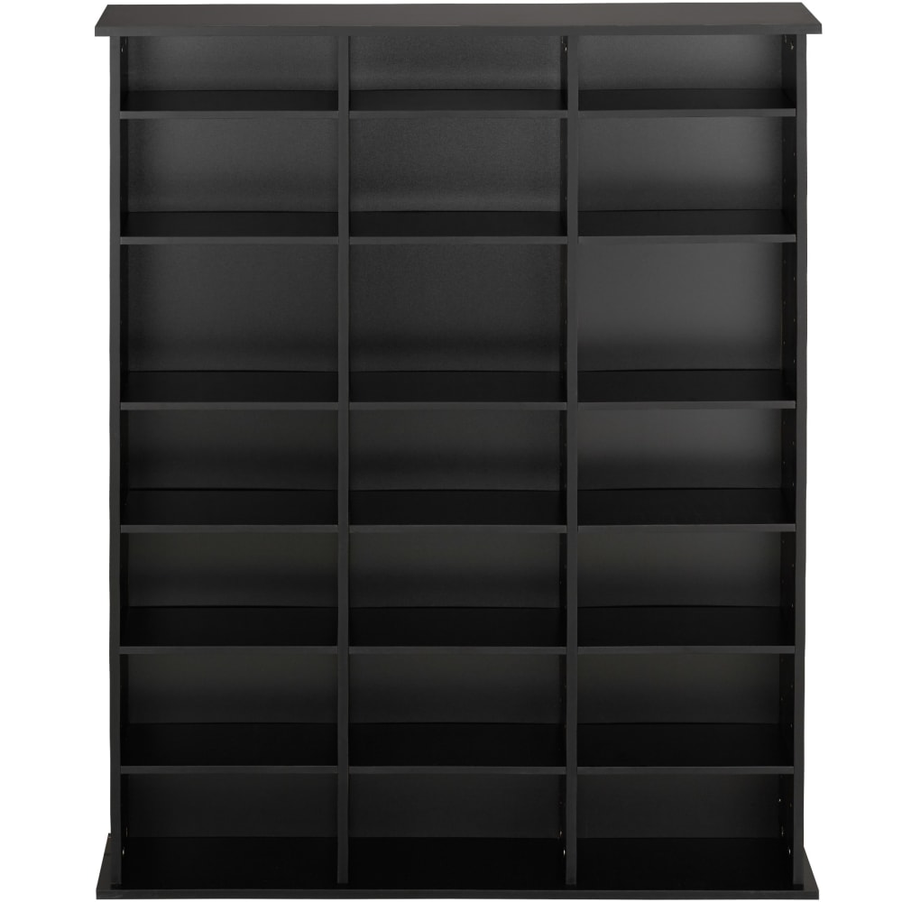 Étagère DVD CD aspect Bois réglable amovible 105,5x19x136,5cm noir