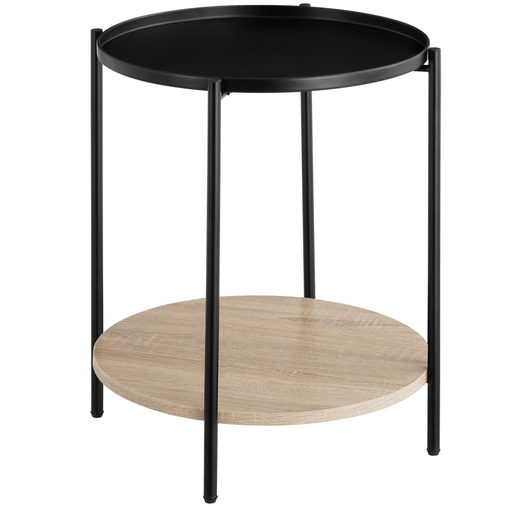 Table d'appoint 45,5 x 54,5 cm en panneau de fibres bois clair Table d'appoint 45,5 x 54,5 cm en panneau de fibres bois clair