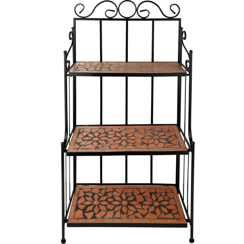 Etagère pour plantes mosaïque 3 niveaux marron terracotta — vue 4