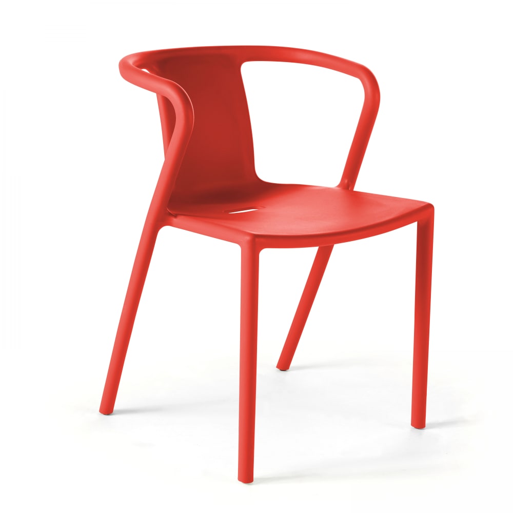 Lot de 4 chaises plastique rouge