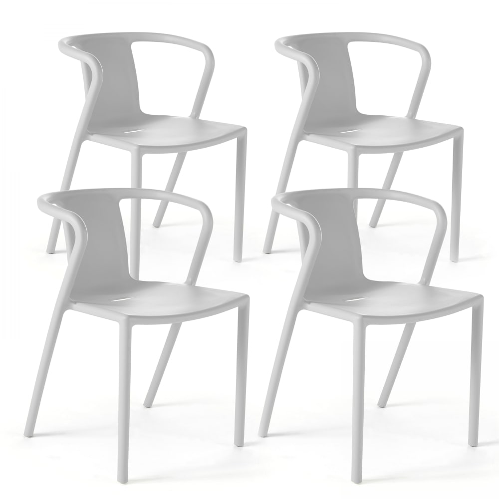 Lot de 4 chaises plastique blanc