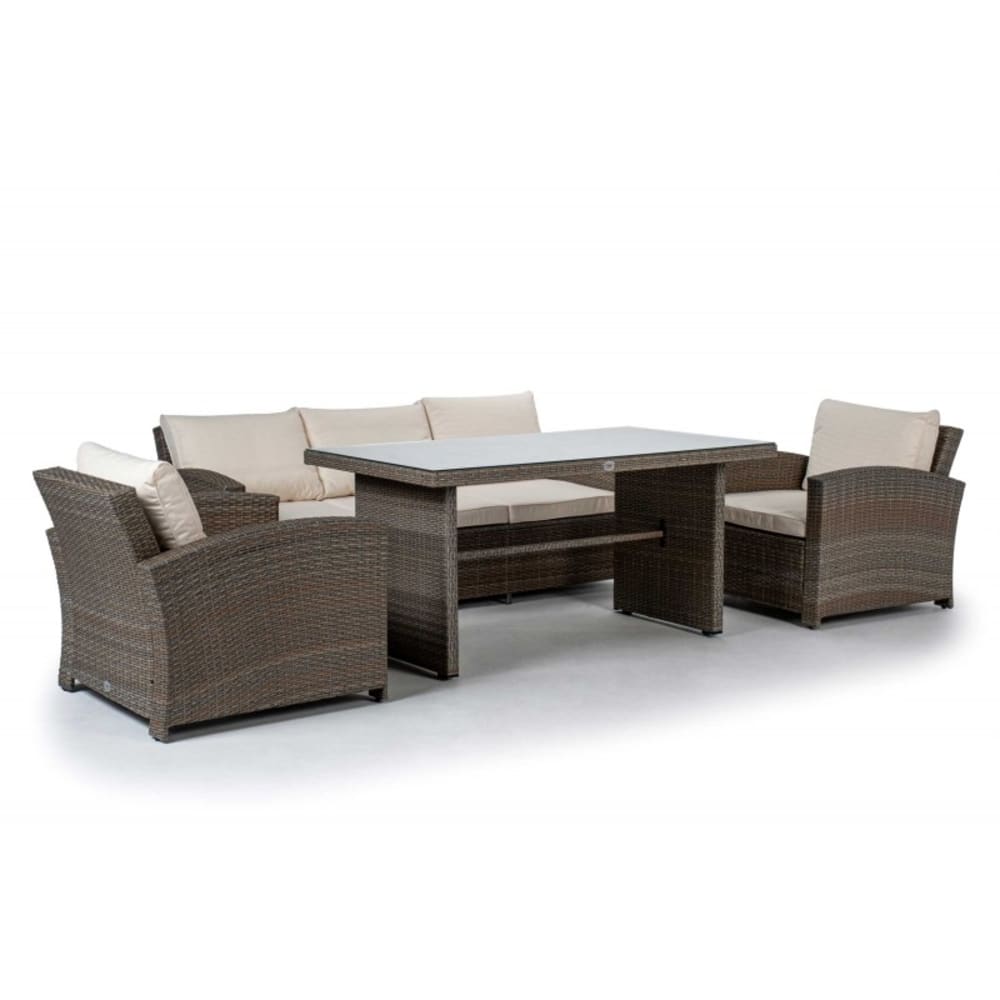 Ensemble tablet et sofa jardin en synthétique avec table haute