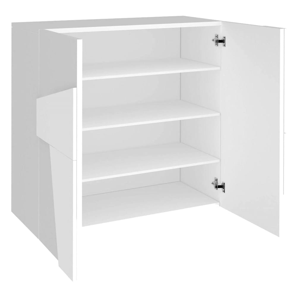 Dmora Schuhregal in glänzendem Weiß mit Holzeffekt, 81 x 38 x 86 cm style modern Weiß Holz