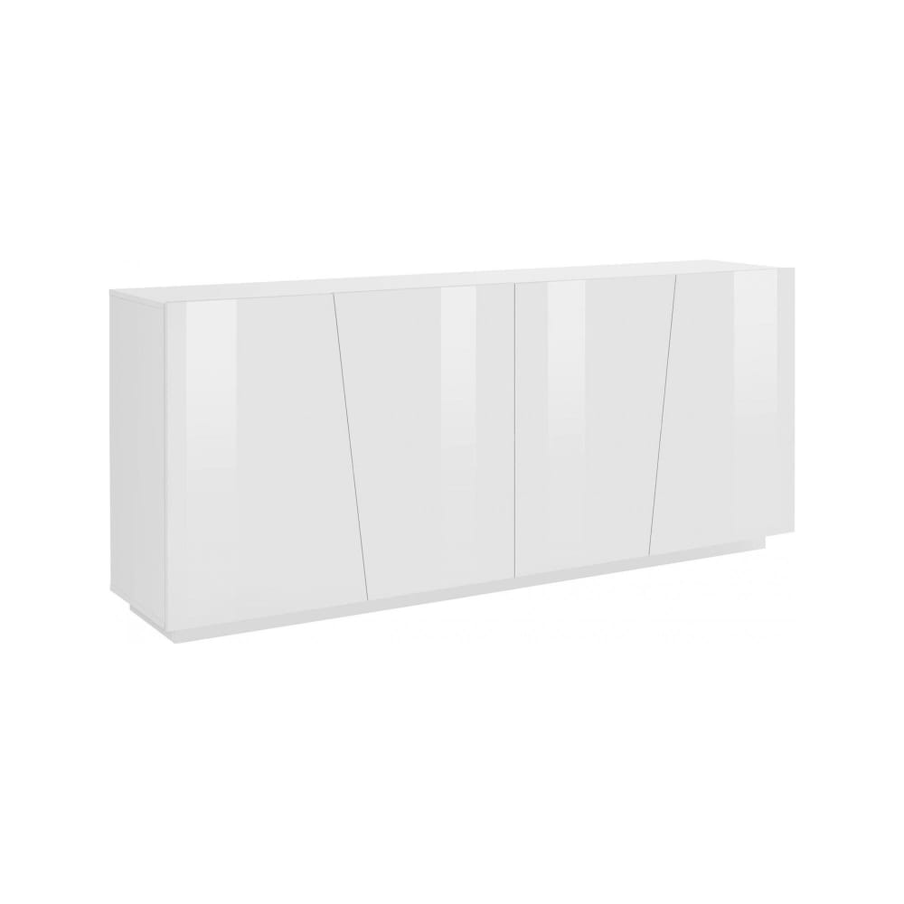 Buffet effet bois blanc brillant 200x43 cm