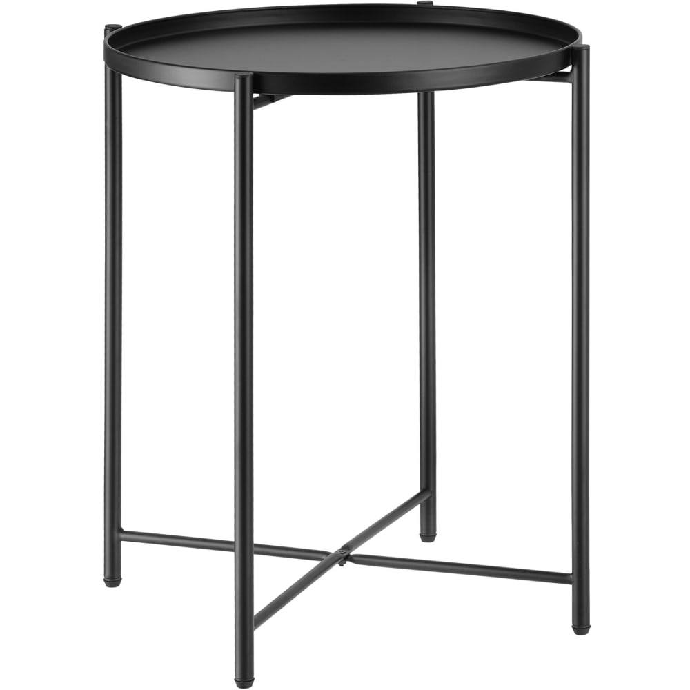 Table d'appoint en acier 45,5 x 45,5 x 53 cm noir Table d'appoint en acier 45,5 x 45,5 x 53 cm noir