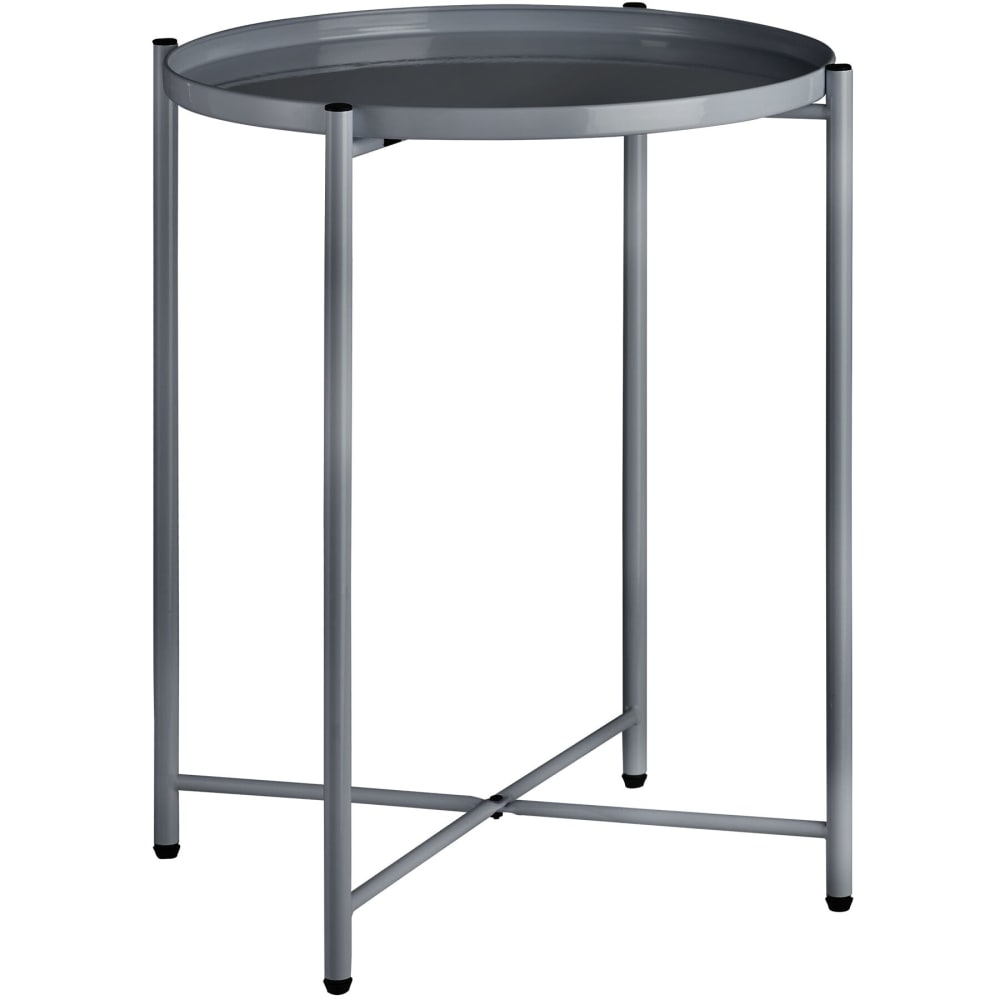 Table d'appoint en acier 45,5 x 45,5 x 53 cm gris foncé Table d'appoint en acier 45,5 x 45,5 x 53 cm gris foncé