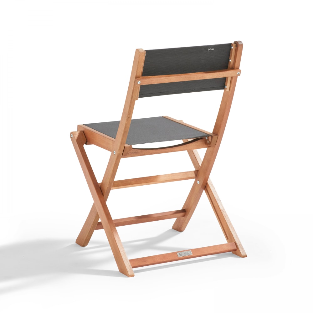 Juego de 2 sillas plegables de eucalipto textileno + madera - Maisons du Monde