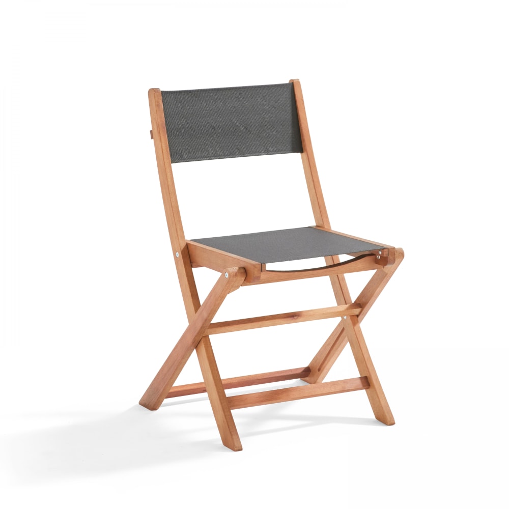 Ensemble table carrée pliante et 2 chaises pliantes noir - Maisons du Monde