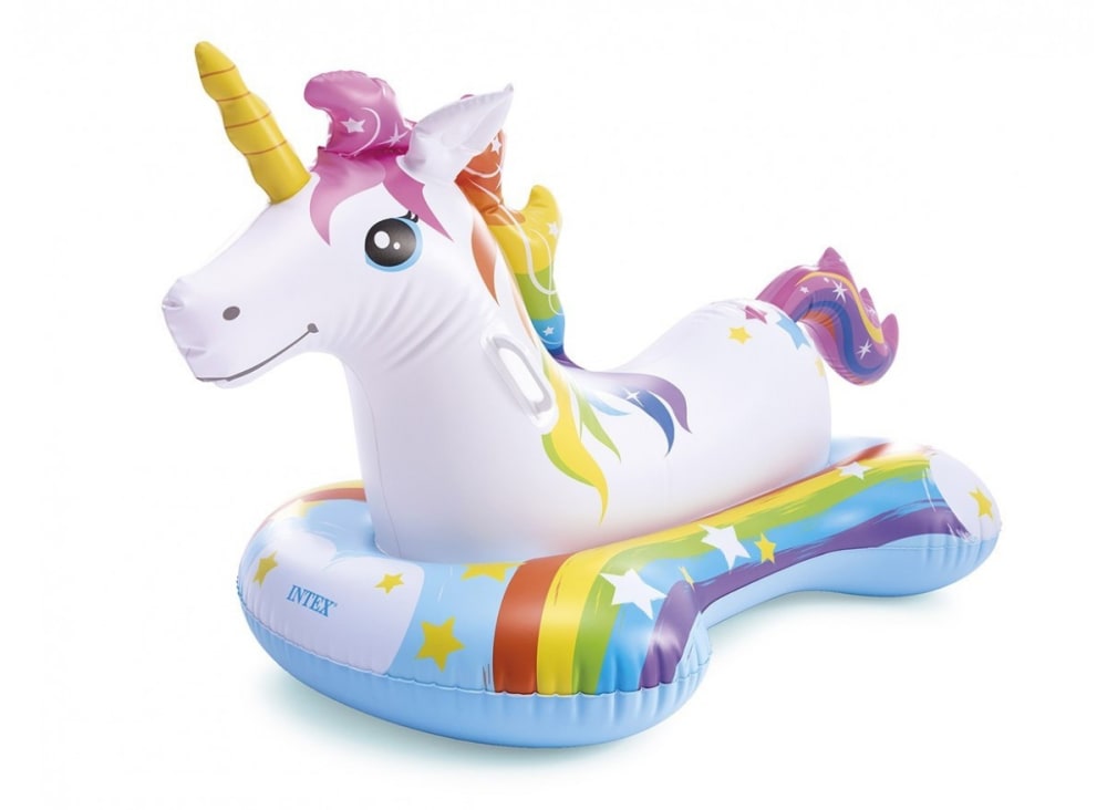 Licorne gonflable avec matelas à chevaucher en vinyle