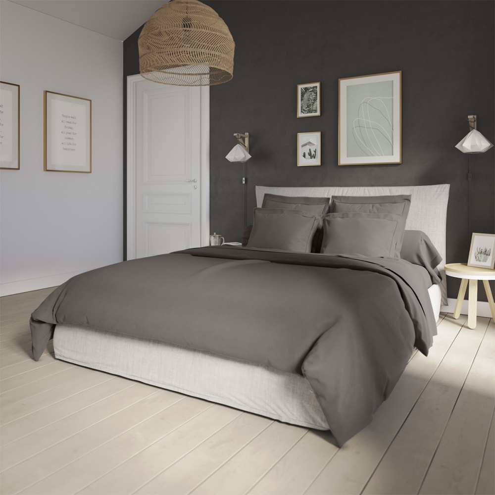 Housse de couette   percale granit 240x260 cm