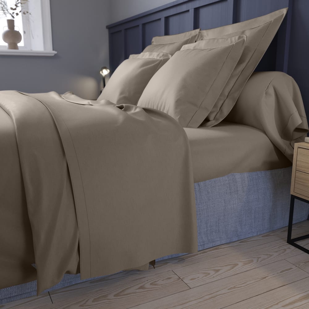 Housse de couette   satin de coton coloris taupe 220x240 cm - Maisons du Monde