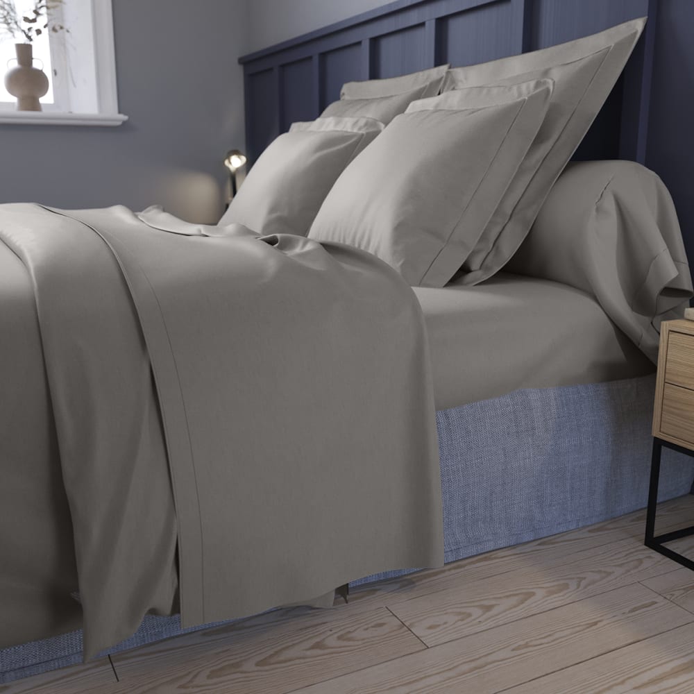 Housse de couette satin de coton coloris gris 200x200 cm — vue 3
