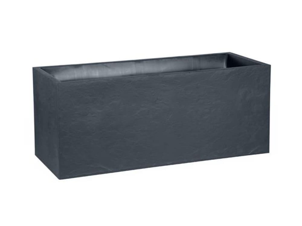 Jardinière effet pierre 100x40x44 cm en polypropylène anthracite