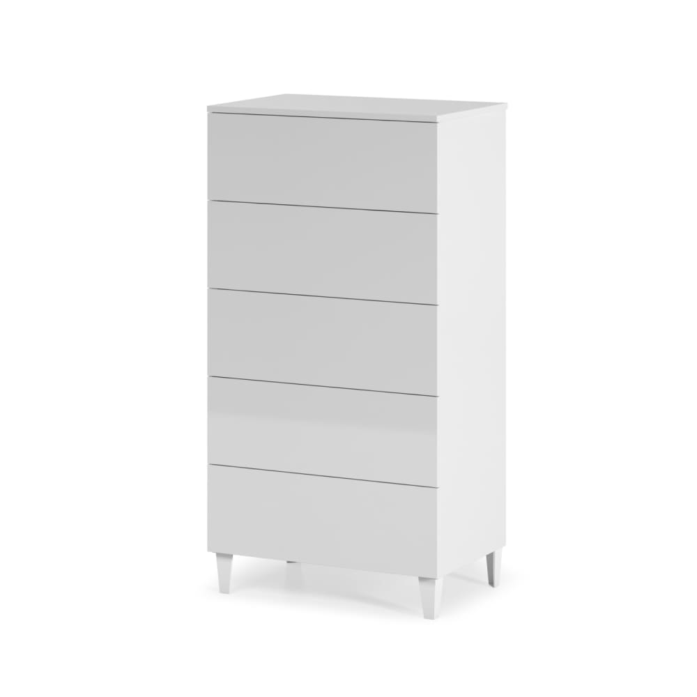 Commode 5 tiroirs L61 x H117cm - Blanc