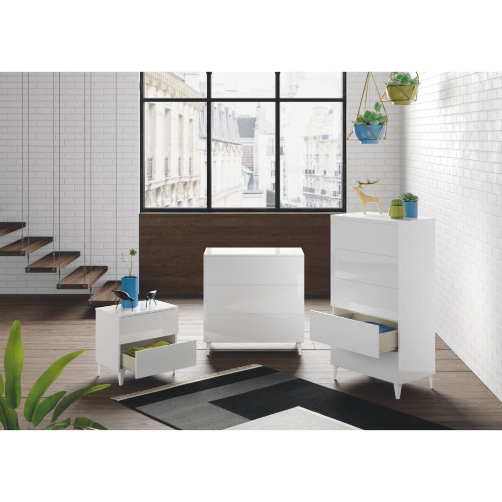Habitdesign Diva Cómoda 5C Blanco Brillo - 1,17 X 0,61 X 0,40 Ms - Maisons du Monde