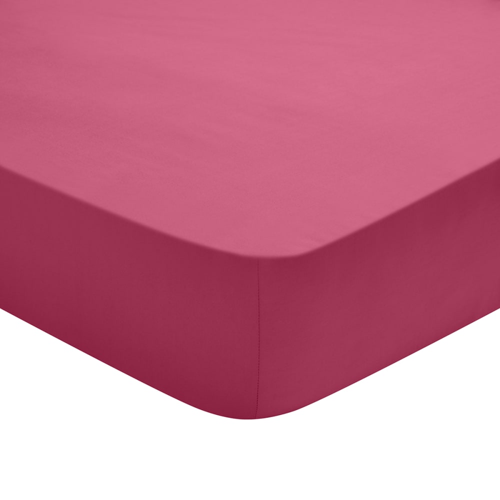 Drap housse   coton fuschia 140x190 cm