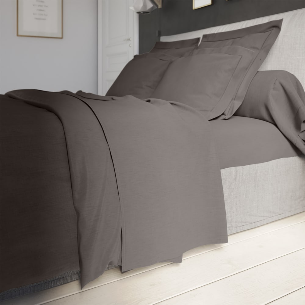 Drap housse percale granit 160x200 cm — vue 3