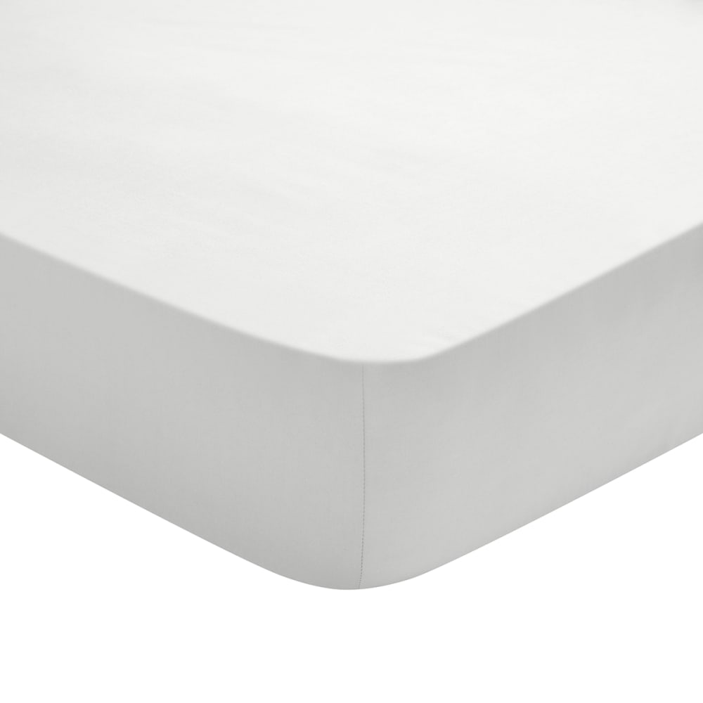 Drap housse   coton gris perle 140x190 cm