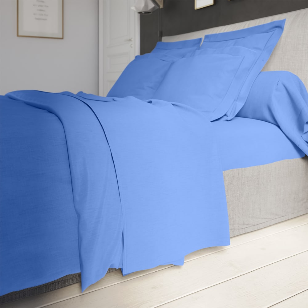 Drap housse percale lazuli 90x190 cm - Maisons du Monde