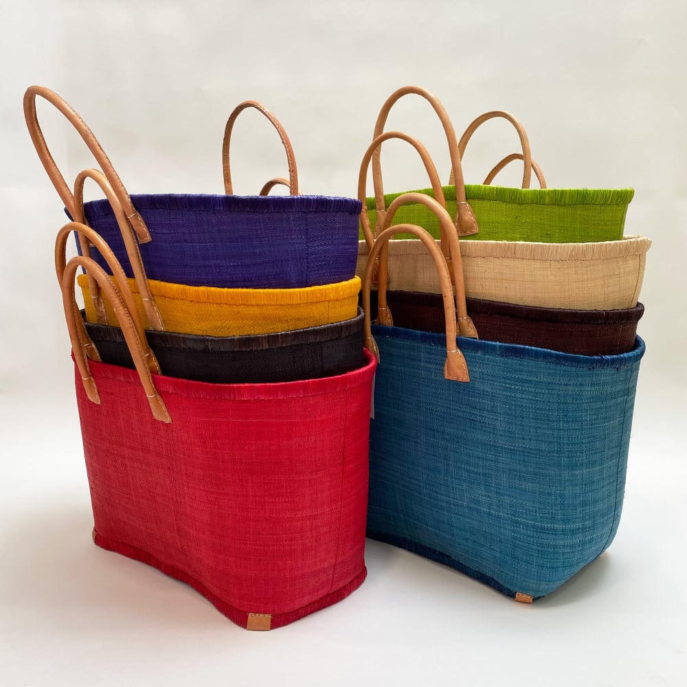 Panier rabane Morondova Vert anis taille M - Maisons du Monde