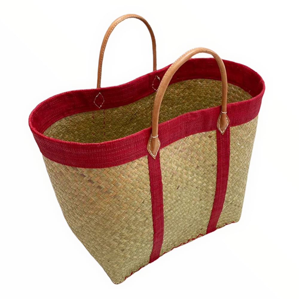 Panier jonc Tsimgy rouge taille XL