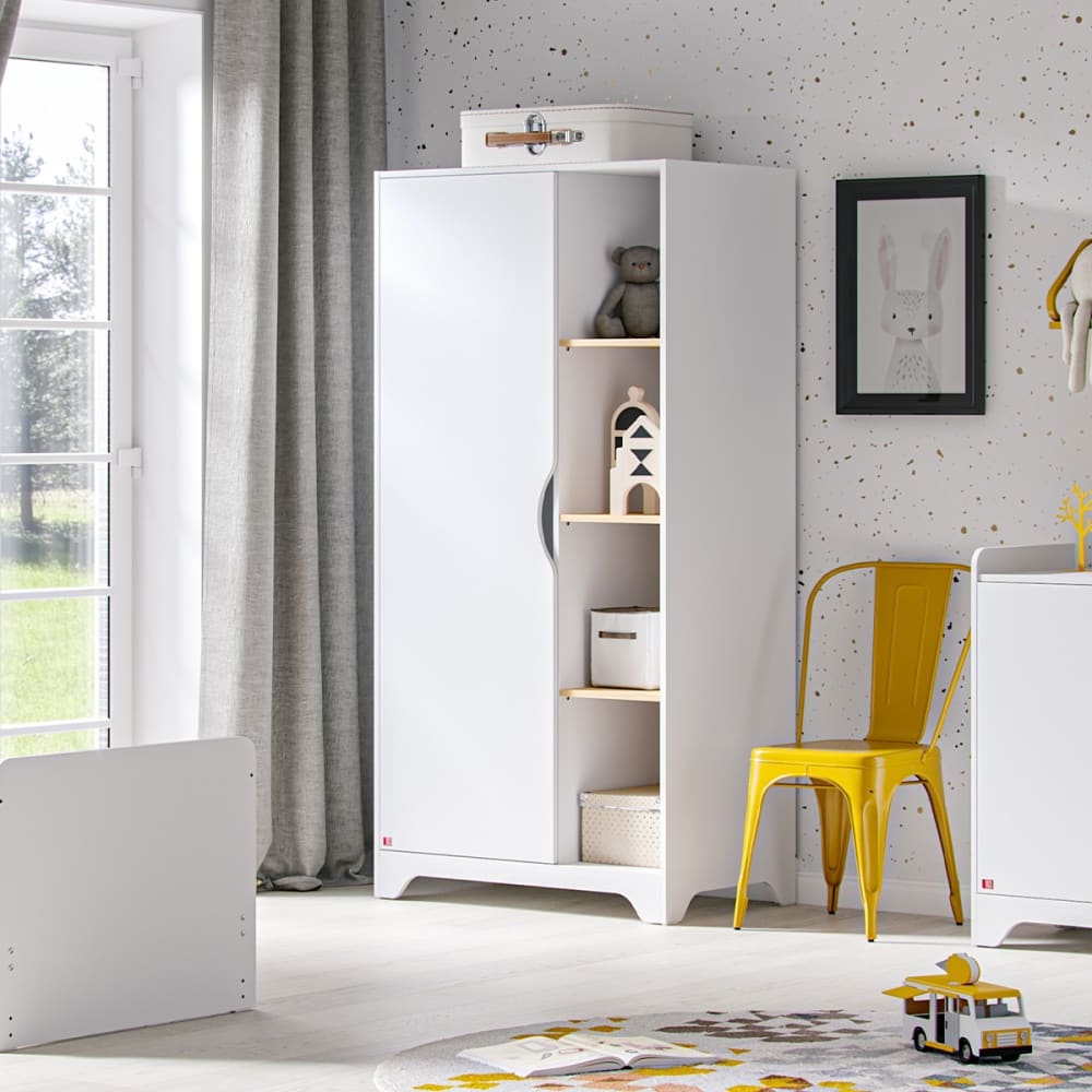 Armoire 1 porte et 3 étagères ouvertes h179.5cm - blanc - Maisons du Monde