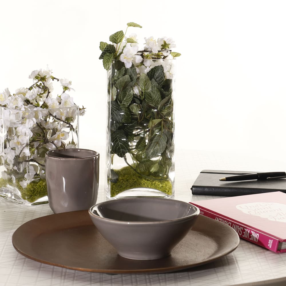 Sia Deco Dekorative Vase aus mundgeblasenem Glas, H16, Durchsichtig style modern Transparent Glas