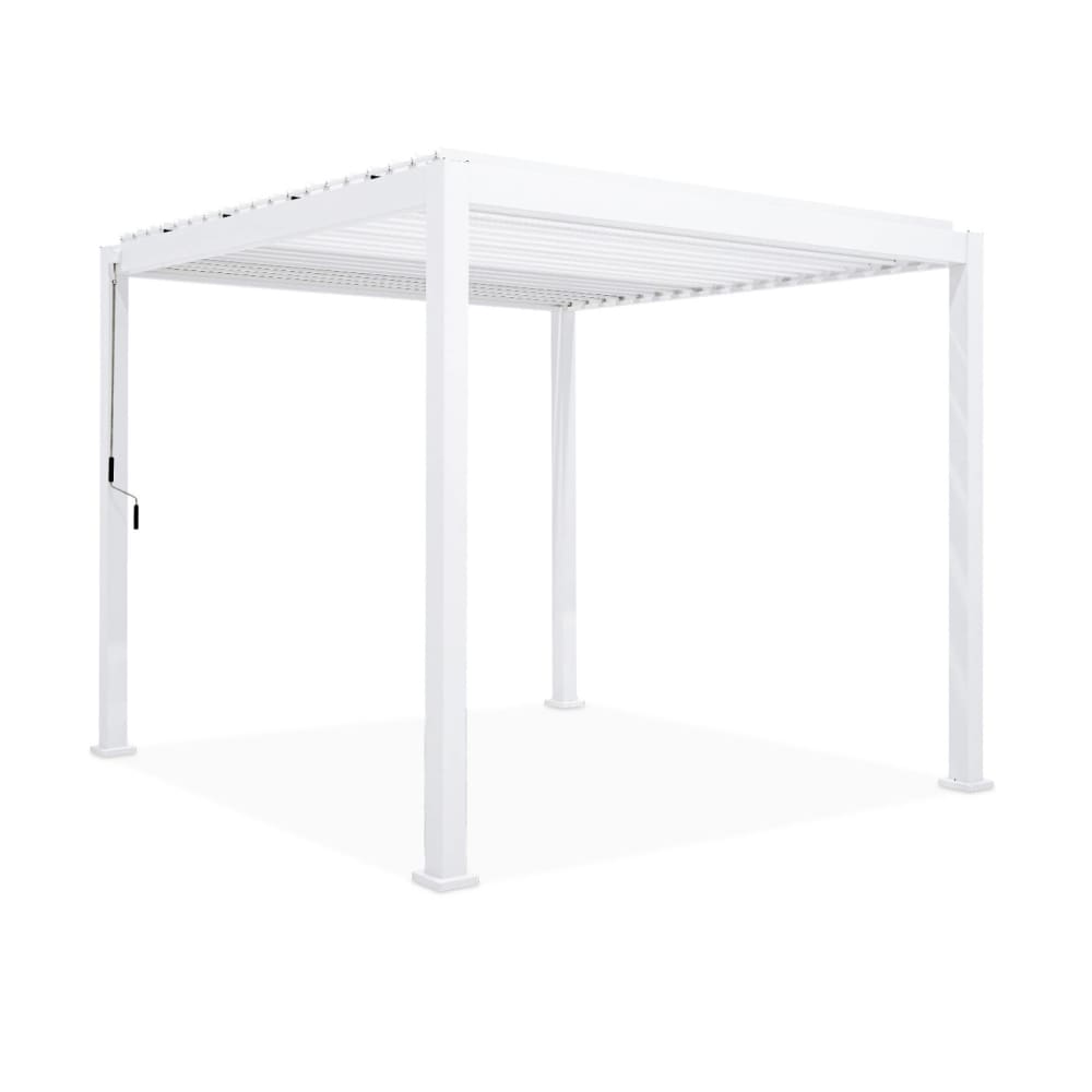 Pergola bioclimatique aluminium et acier 3x3m blanc