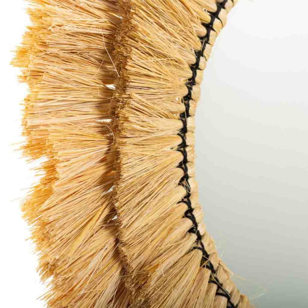 Espejo redondo de fibra natural marrón 57x57x6 - Maisons du Monde
