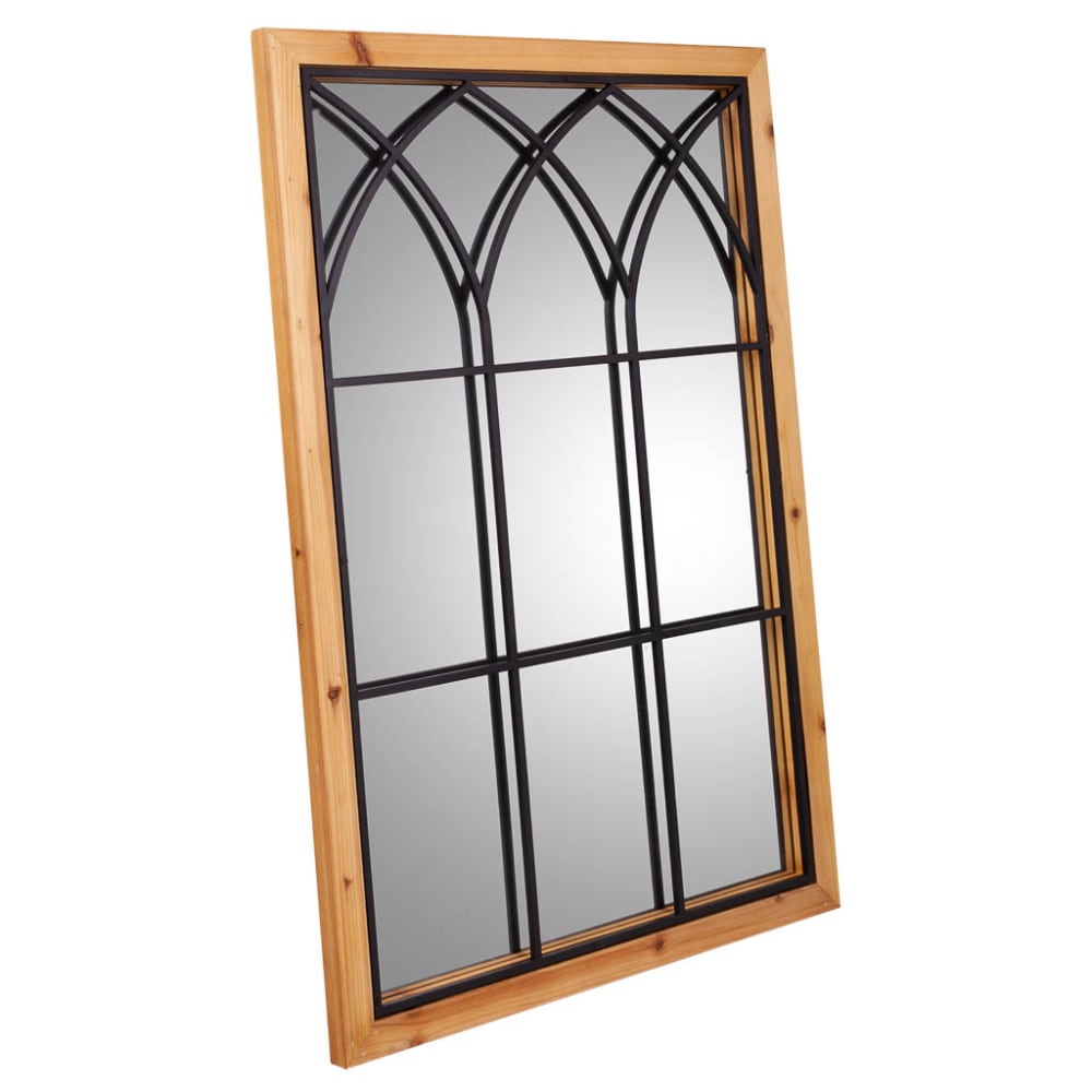 Espejo de madera y metal marrón 60x2.5x90h cm