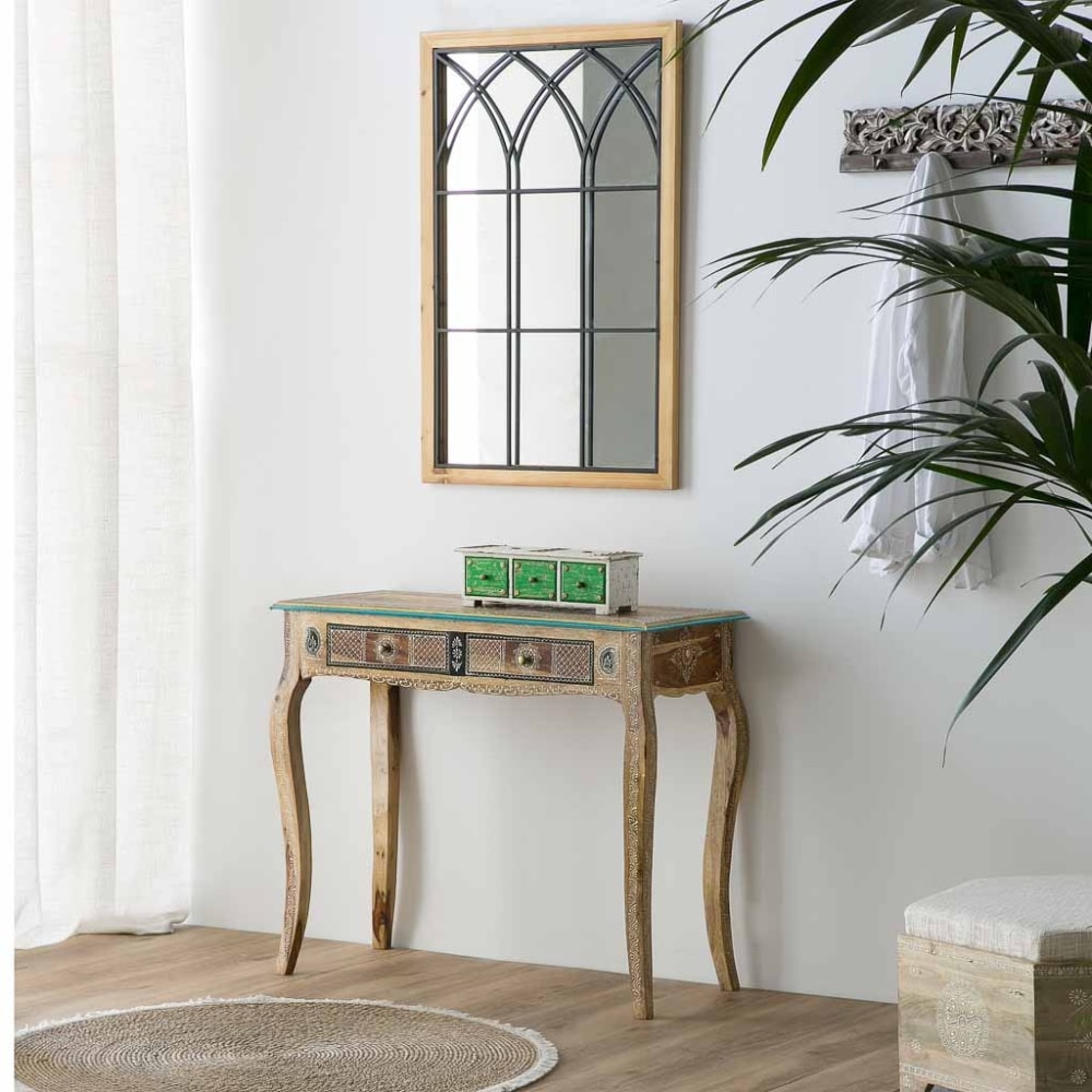 Espejo de madera y metal marrón 60x2.5x90h cm - Maisons du Monde