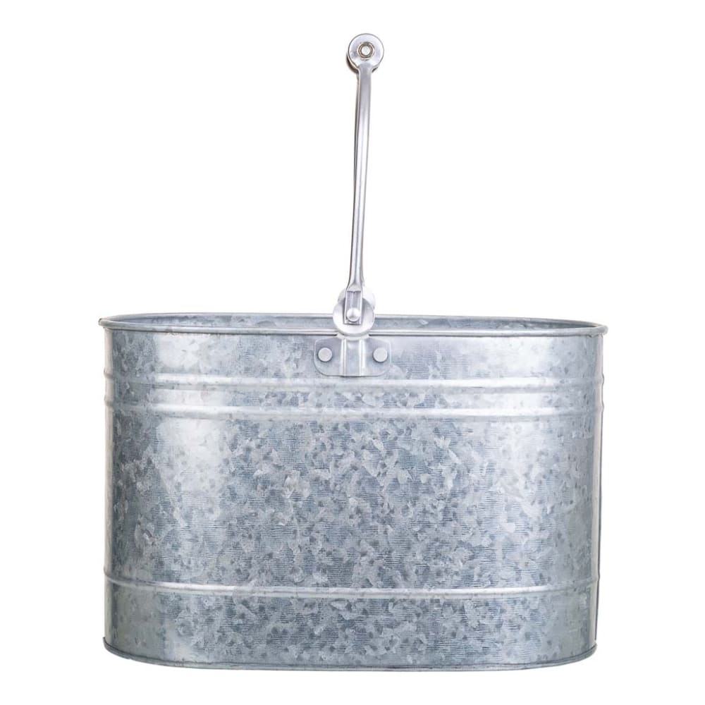 Cesta de metal plateada 30.5x18x20/37 - Maisons du Monde