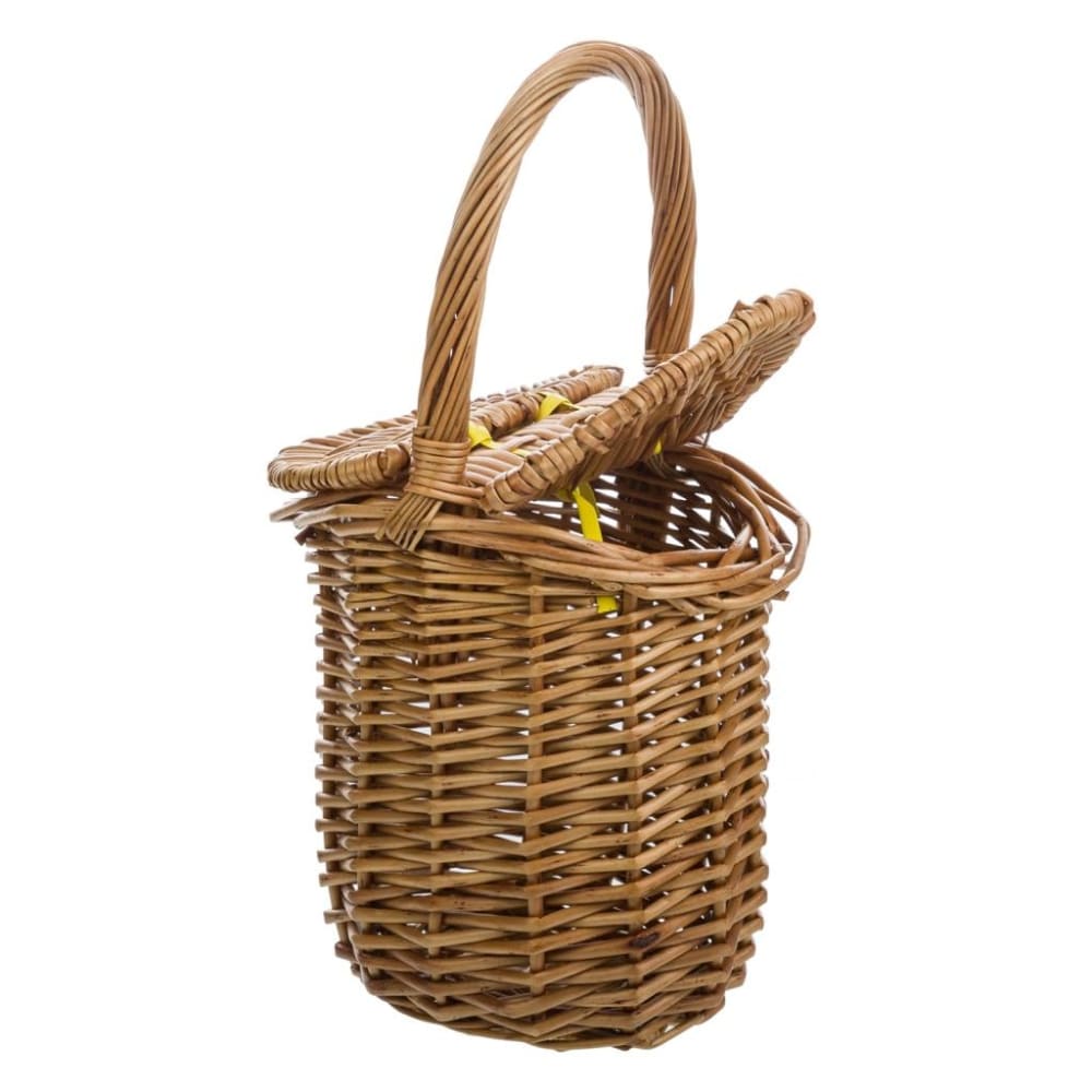 Cesta con tapas de mimbre marrón 17x13x17/27h cm