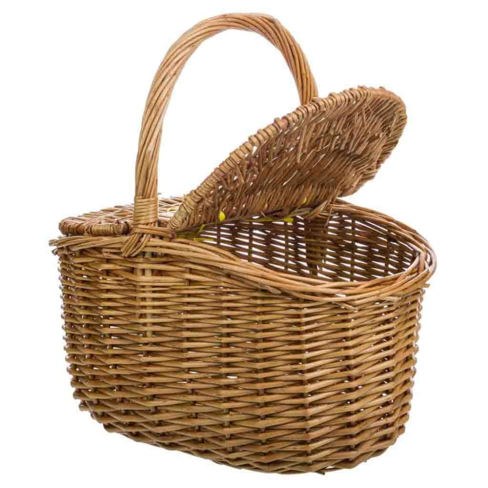 Cesta con tapas de mimbre marrón 32x21x16/32h cm