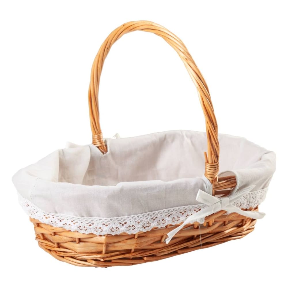 Cesta mimbre natural forrada marrón 38x25x28h cm