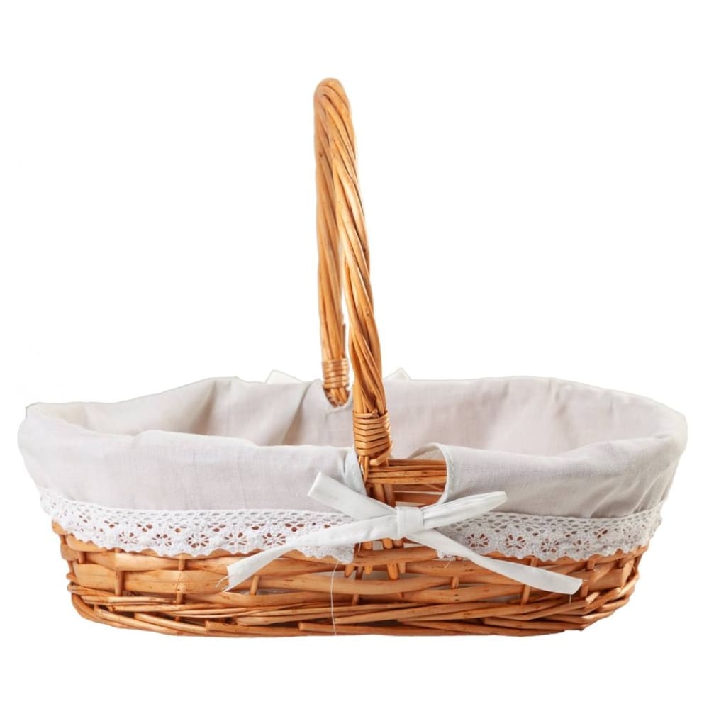 Cesta mimbre natural forrada marrón 38x25x28h cm - Maisons du Monde