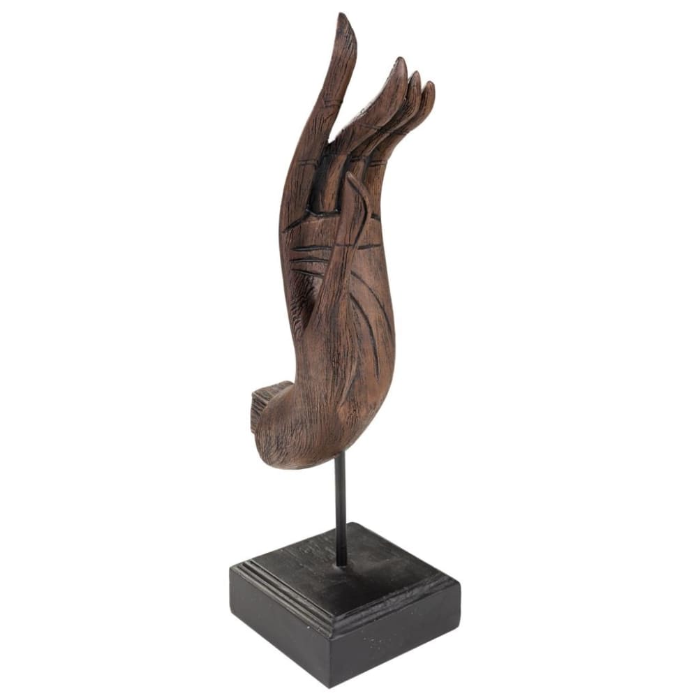 Figura decorativa marrón y negro 17x12x43h cm