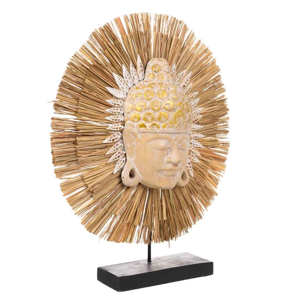 Figura máscara buda marrón 44x12x50h cm