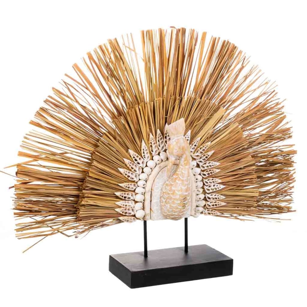 Figura pavo real marrón 64x12x53h cm