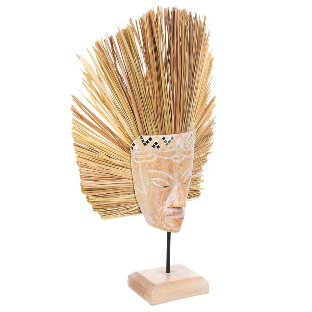 Figura máscara marrón 30x13x53h cm