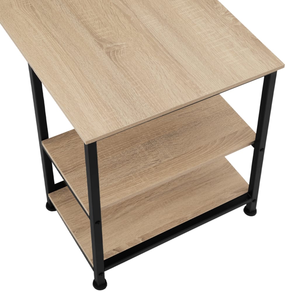 Scrivania stile industriale 138 x 138 x 75,5 cm legno chiaro -